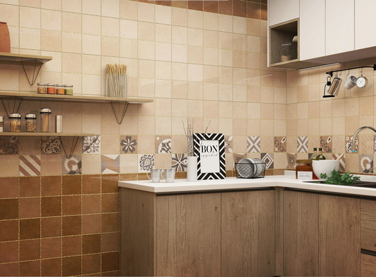 Brown 300x600mm Ceramic Wall Tile And Durable Indoor Tiles For Kitchen Design