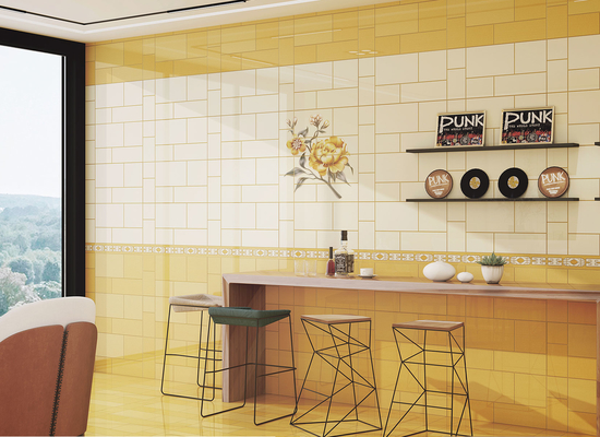 Yellow Firebrick Tiles 30x60cm And Anbacterial Glazed Indoor Wall Ceramic Tile For Kitchen