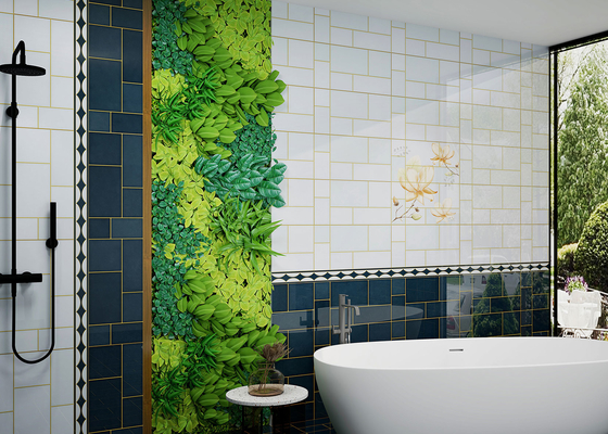 Water-Proof 30x60cm Decorative Ceramic Tiles And Indoor Wall Tile For Bathroom Blue