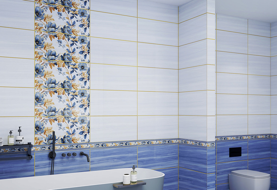 Mirror Surface Glazed Ceramic Tile 300x600mm Decorative Wall Tiles And Distinctive Tiles For Kitchen Blue