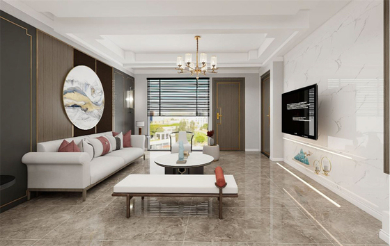 Waterproof Tiles And Marble Look Grey Polished Glazed 600x1200mm Porcelain Tile For Living Room