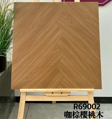 Herringbone 600x600mm Brown Wooden Ceramic Tile And Vintage Floor Tiles For Living Room