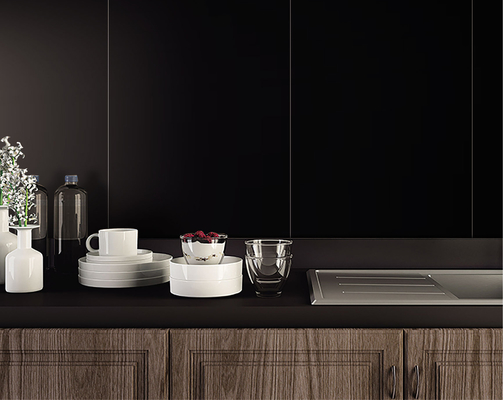 Black Glazed Porcelain Wall Tiles 600x1200mm Indoor AAA Grade