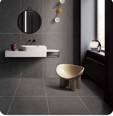 Non-Slip Dark Gray Soft Glazed Inside Floor 600x1200mm Vintage Porcelain Tiles For Kitchen