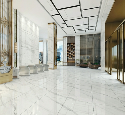Inside Floor 900x1800x9mm Anti-Slip White Polished Glazed Porcelain Tile For Renovation And Decor
