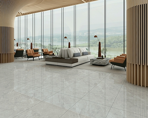 Anti-Slip No Fade Outside W.A 0.5% Floor Porcelain Glazed Polished Tile 900x1800x9mm For Shopping Mall And Kitchen