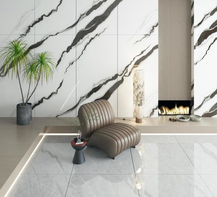 Non-Slip Polished Glazed Porcelain Tiles And Carrara White 900x1800x9mm Interior Floor And Wall Tile For Decoration And Office