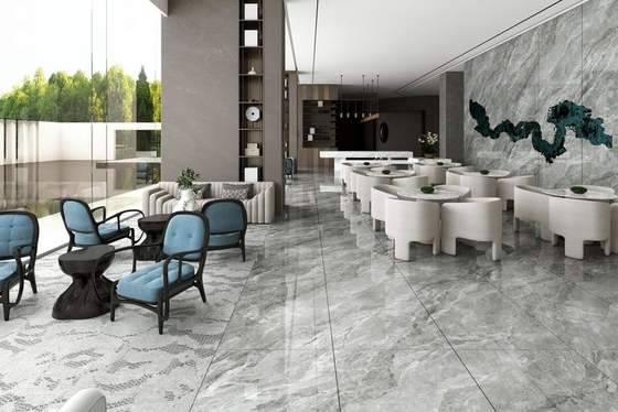 Gray Marble Look Polished Glazed Porcelain Tile And 900x1800x9mm Inside Floor Tile For Kitchen And Living Room