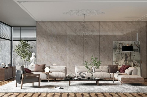 Light Yellow 900x1800x9mm Marble Look Polished Glazed Porcelain Tiles And Interior Wall And Floor Tile For Building And Living Room