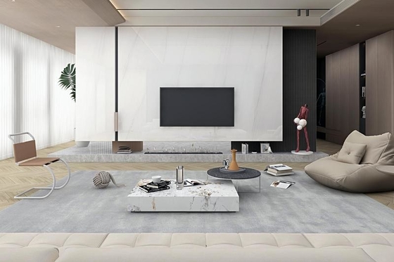 Carrara White Indoor Floor Tile Polished Glazed Porcelain Tile For Interior Design And Living Room 900x1800x9mm