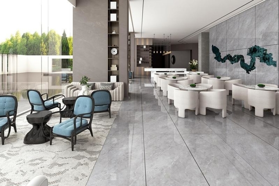Gray Non-Slip Polished Porcelain Glazed Floor Tile And Wall Tiles For Living Room And Dining Room 900x1800x9mm Marble Look