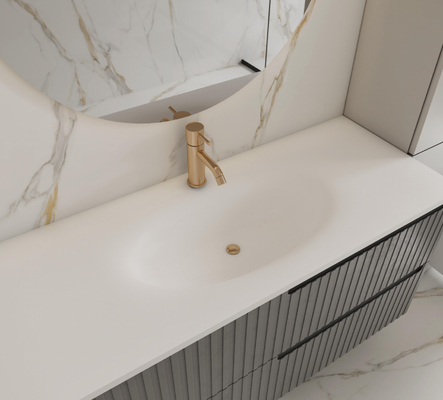 Sintered Stone Slab White Hot Bend Washing Basin 550x830mm