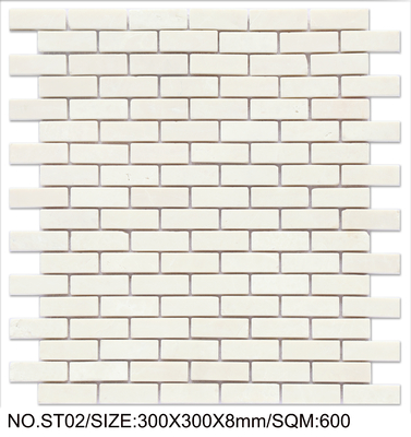 Elegant White 300x300mm Natural Stone Mosaic For Hotel and Building