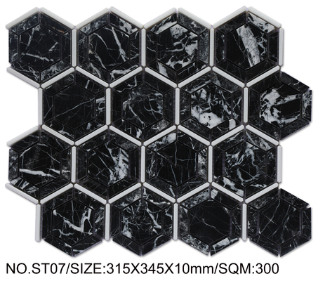 Scratch-resistant Black 315x345mm Swimming Pool Mosaic For Balcony