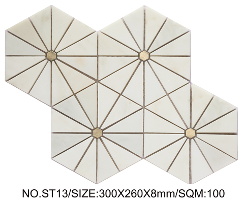 Waterproof Beige 300x260mm Natural Stone Mosaic For Building and  Swimming Pool