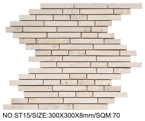 Durable Light Yellow 300x300mm Natural Stone Mosaic For Bedroom and Kitchen