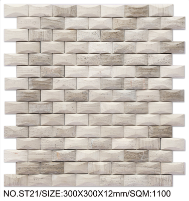 Waterproof And Anti-Slip Beige 300x300mm Natural Stone Mosaic For Decoration And Building