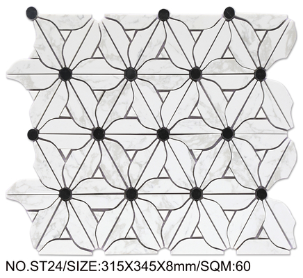Flower Elegant 315x345mm Natural Stone Mosaic For Dining Room And Renovation
