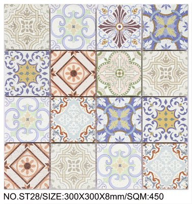 Decorative and Flower Retro Square 300x300mm Natural Stone Mosaic For Swimming Pool