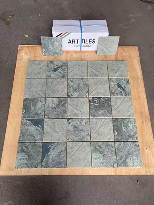 Non-slip and Decorative Square 150x150mm R10 Blue Porcelain Mosaics For Balcony