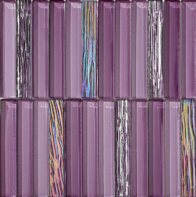 Wear-resistant Purple 300x300mm Glass Mosaics For Swimming Pool and Decoration