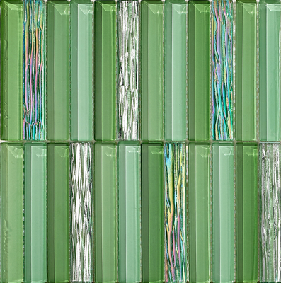Green Scratch-resistant 300x300mm Glass Mosaics For Rebuilding and Bedroom
