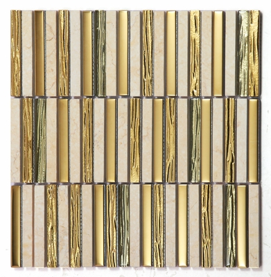 Acid-Resistant And Antibacterial Yellow 300x300mm Natural Stone Mosaics For Office And Bathroom