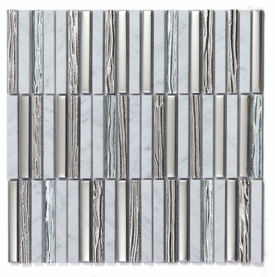 Interior Wall 282x294mm Gray Scratch-Resistant And Waterproof Natural Stone Mosaics For Bathroom And Hotel