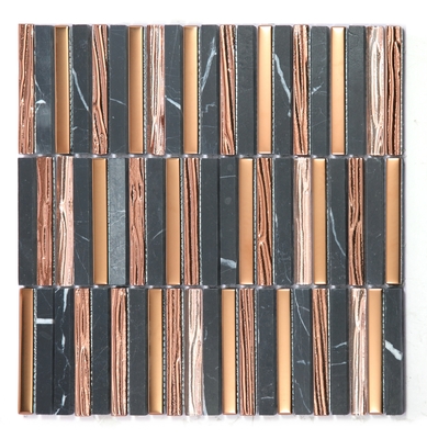 Durable 282x294mm Interior Wall Natural Stone Mosaics For Office and Living Room
