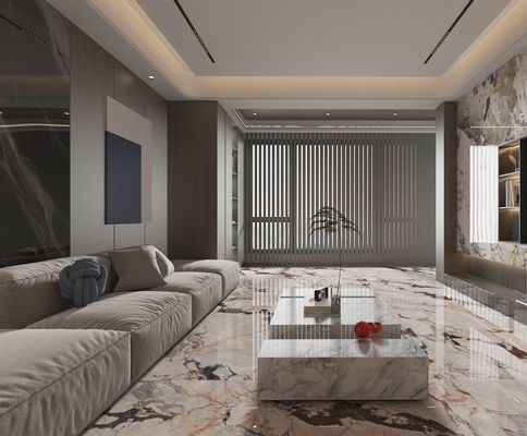 1000x1000mm Brown Acid-Resistant Elegant Indoor Floor Polished Glazed Porcelain Tile For Balcony