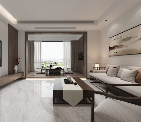 Gray sandstone 1mx1m Decorative Inside Floor Polished Glazed Porcelain Tile For Hotel and Project