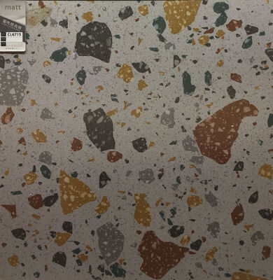 Stylish Beige 600x600mm Terrazzo Ceramic Indoor Floor Tiles For Apartment and Living Room