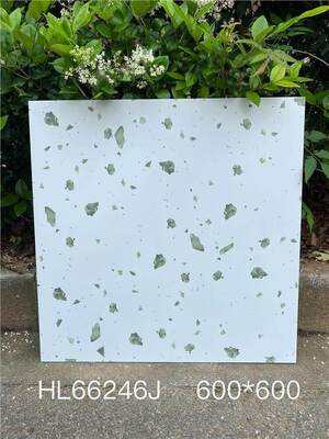 Waterproof and Anti-slip Gray 600x600mm Indoor Floor Terrazzo Ceramic Tiles For Living Room