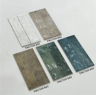 Scratch-resistant Beige 75x300mm Glossy Indoor Ceramic Wall Tiles For Balcony