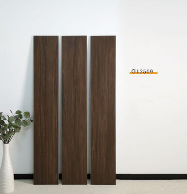 Elegant Brown 200x1200mm Inside Porcelain Floor Tiles For Bedroom And Dining Room