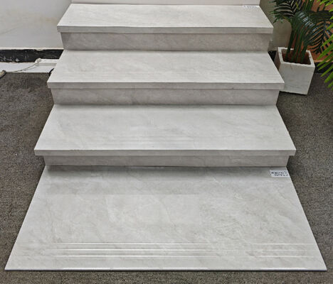 Carrara Durable Leave Space for Led Strip 470x1200mm Polished Glazed Ceramic Staircases For Building