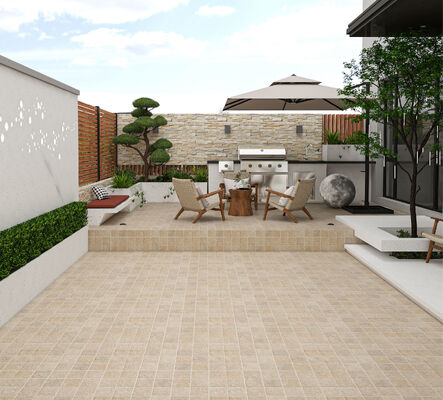 Eco-friendly Retro Light Yellow Matt Ceramic Paving Tiles 600x600mm Exterior Floor Tiles  for Square