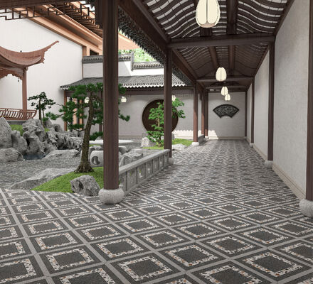 Gray Modern Tiles 600x600mm Outdoor Floor Ceramic Paving Tile Thickness 12mm For Building And Office