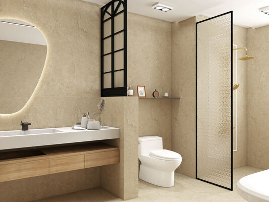 Non-slip 600x1200mm Khaki Porcelain Tiles Matt With Mould Surface Indoor Floor Tiles  For Office and Apartment