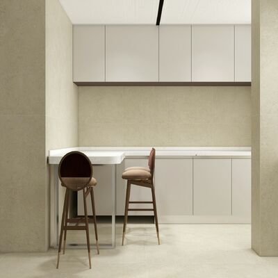 Waterproof and Antibacterial 600x1200mm Khaki Porcelain Tiles Matt With Mould Surface Indoor Floor Tiles  For Bedroom and Office