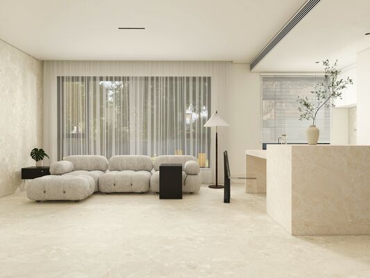Scratch-Resistant And Stylish Terrazzo 600x1200mm Beige Porcelain Tiles Matt With Mould Surface Floor Tiles For Living Room And Bedroom