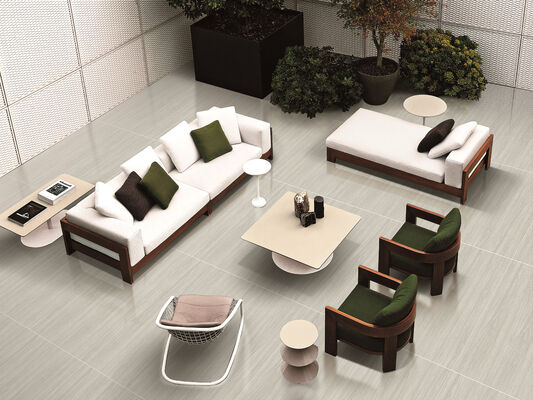Waterproof and Eco-friendly Light Gray 600x1200mm Indoor Floor  Wooden Porcelain Tiles for Bedroom and Dining Room