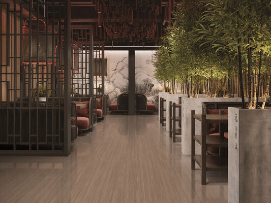 Brown Firebrick 600x1200mm Indoor Floor Wooden Porcelain Tiles for Building and Renovation