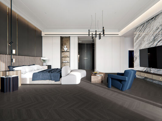 Dark Gray Elegant and Eco-friendly 600x1200mm Indoor Floor Wooden Porcelain Tiles for Renovation and Rebuilding