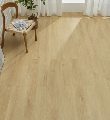 Yellow Eco-friendly and Non-slip 1220x180mm Interior Floor SPC Flooring UV Coating Thickness 5mm Wooden Pattern For Living Room and Bedroom