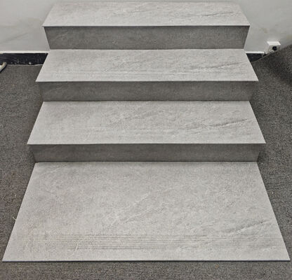 Gray Beige Moisture-proof 470x1200mm Matt Ceramic Staircases Step and Riser For Balcony