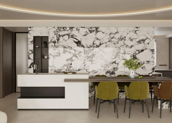 White and Gray Waterproof and Elegant 800x3600x12mm Polished Sintered Stone Slab AAA Grade for Living Room