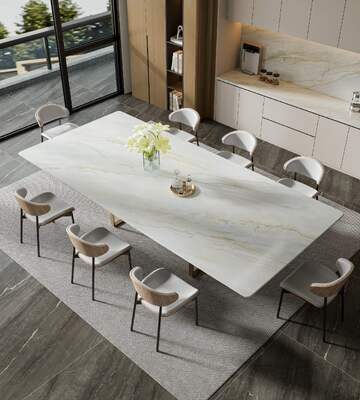 Eco-friendly Beige Marble 800x3600x12mm Polished Sintered Stone Slab for Kitchen and Dining Room