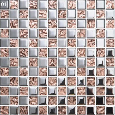 Glass and Metal Waterproof and Elegant Swimming Pool Mosaics For Building