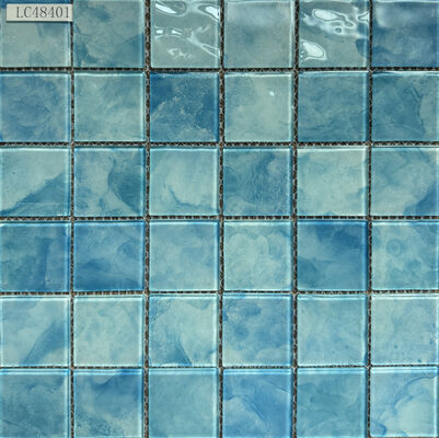 Elegant and Waterproof Blue and Green Gradient Glass Mosaics for Building and Living Room